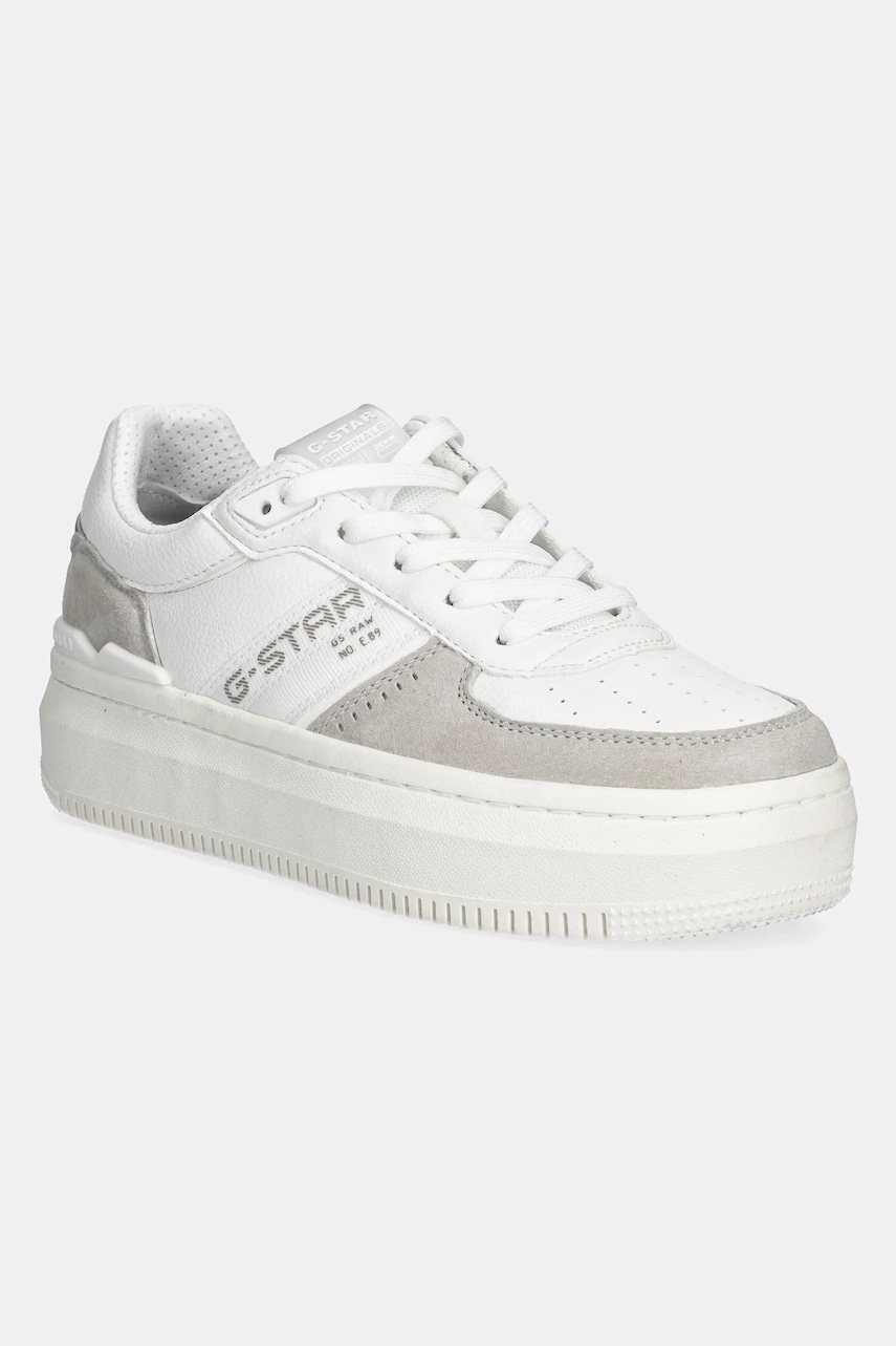 G-Star sneakers EVE BSC LEA W femei, culoarea alb, 2411076501.WHT.SLVR