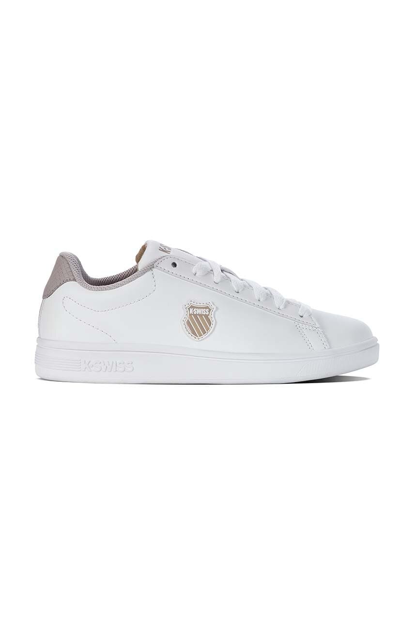 K-Swiss sneakers din piele COURT SHIELD culoarea alb