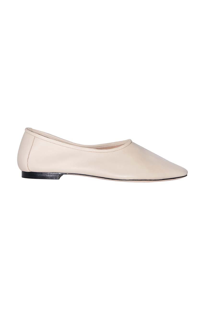By Far balerini de piele Prudence culoarea bej, MWFFC005LL028BG028PL