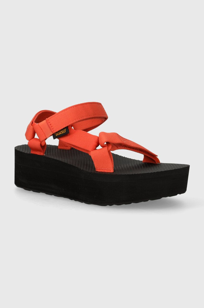 Teva sandale Flatform Universal femei, culoarea portocaliu, cu platforma, 1008844