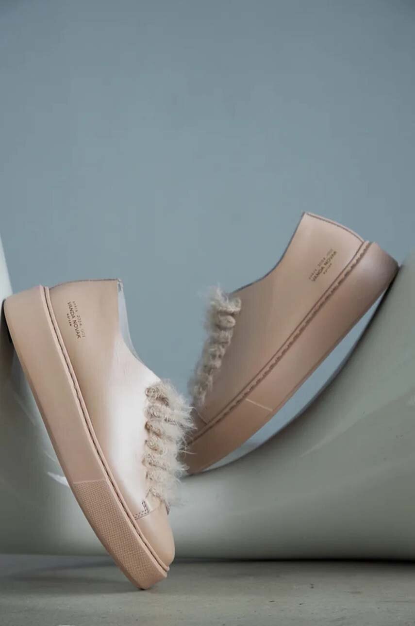 Δερμάτινα αθλητικά παπούτσια Vanda Novak Grace χρώμα: μπεζ φωτογραφία