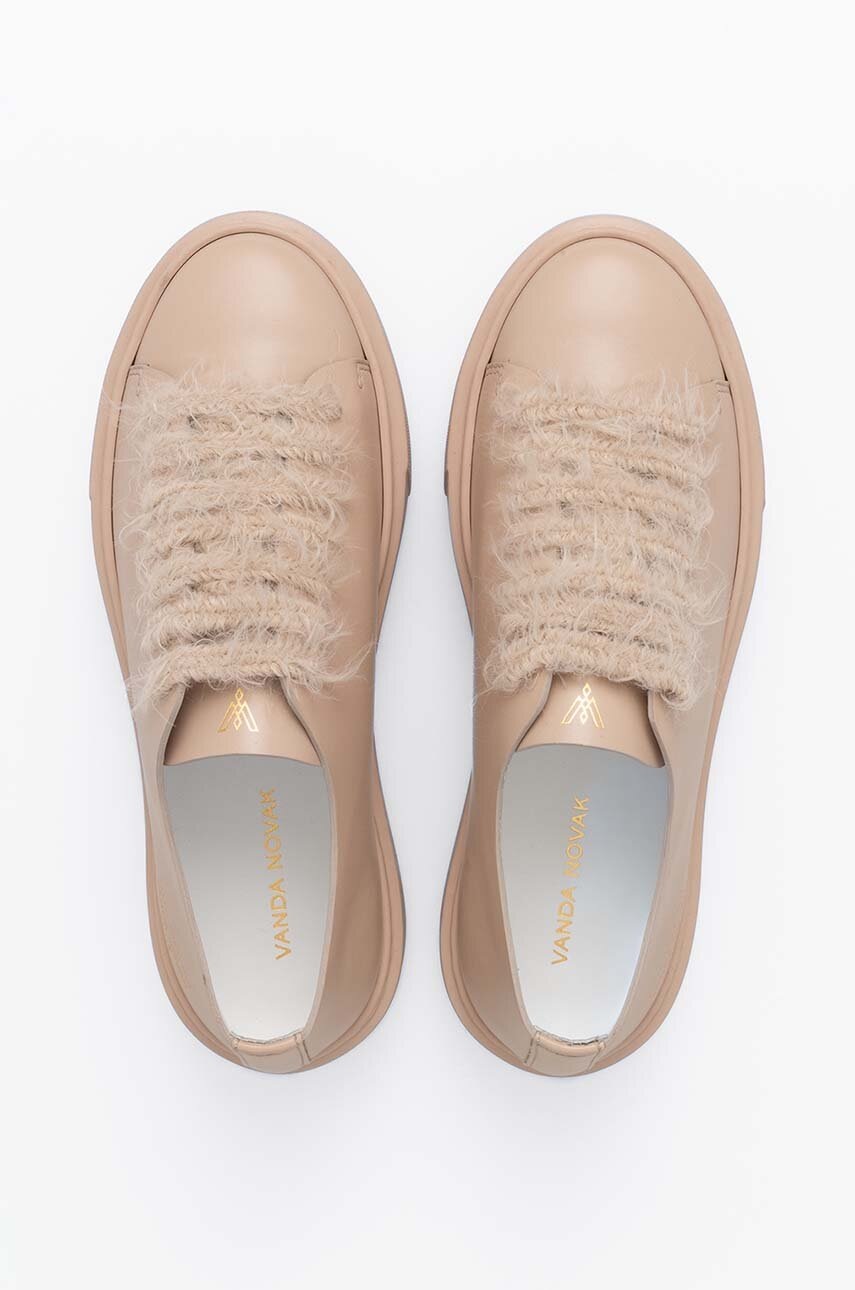 Δερμάτινα αθλητικά παπούτσια Vanda Novak Grace χρώμα: μπεζ φωτογραφία