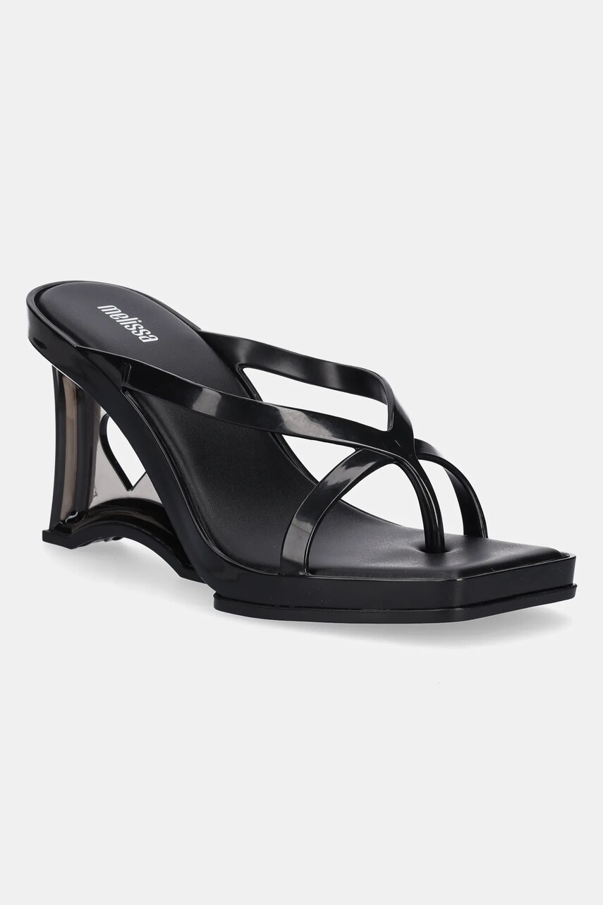 Melissa papuci GLASS HEEL AD femei, culoarea negru, toc pana, M 35801 AW696