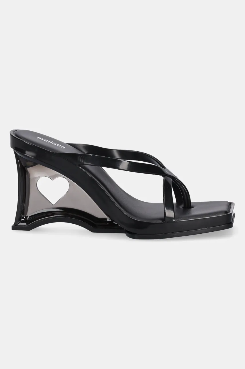 Вьетнамки Melissa GLASS HEEL AD женские цвет чёрный на платформе M 35801 AW696 Вьетнамки Melissa GLASS HEEL AD женские цвет чёрный на платформе M 35801 AW696