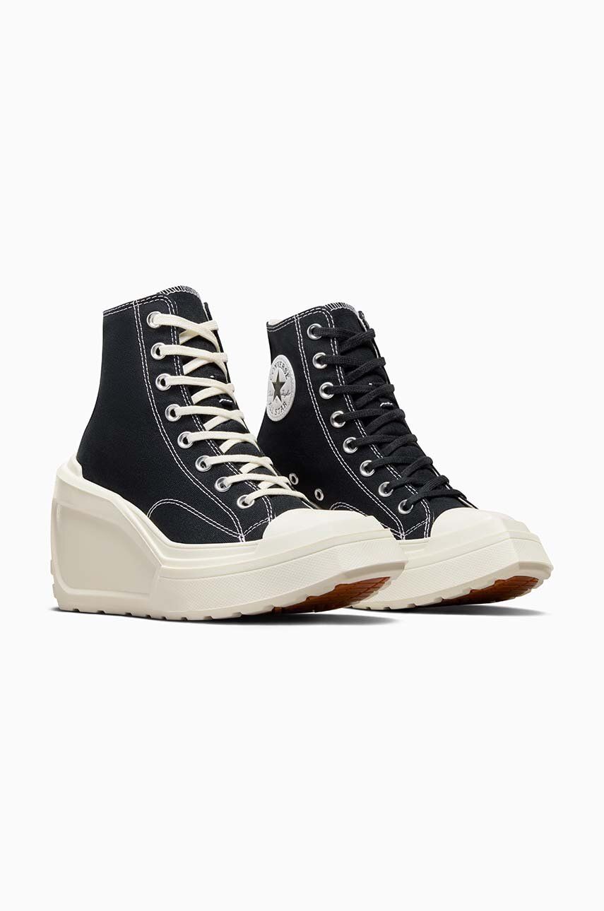 Πάνινα παπούτσια Converse Chuck 70 De Luxe Wedge χρώμα: μαύρο, A06478C φωτογραφία