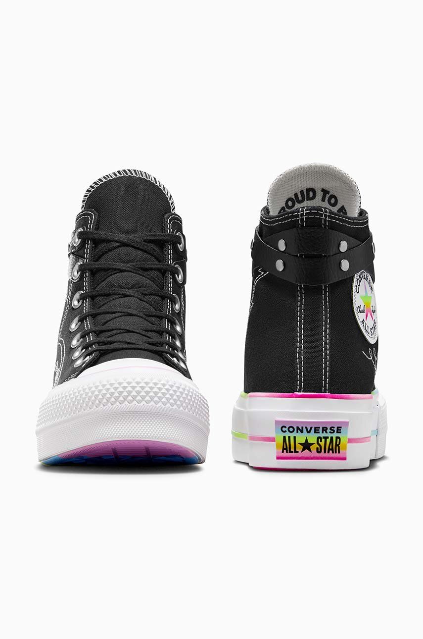 Superge Converse Chuck Taylor All Star Lift Hi Pride črna Barva, A10218C