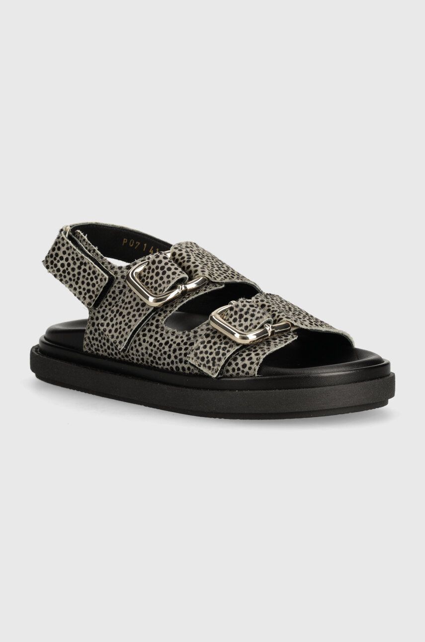 Kožené sandály Alohas Harper dámské, šedá barva, S100629-01