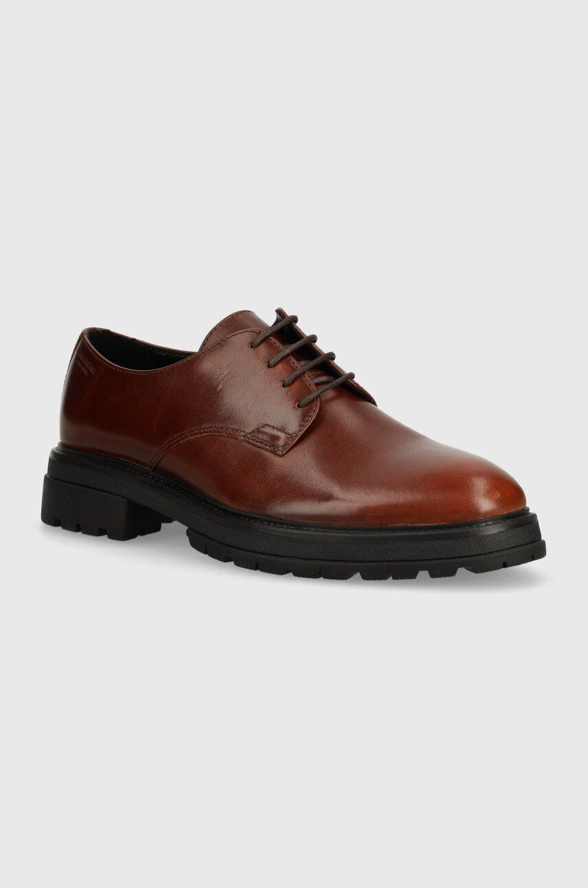 Vagabond Shoemakers pantofi de piele JOHNNY 2.0 femei, culoarea maro, cu toc plat, 5479-201-49