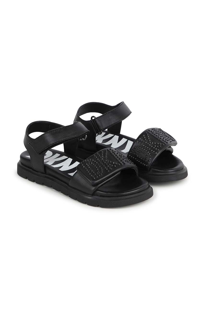Dkny sandale din piele pentru copii culoarea negru