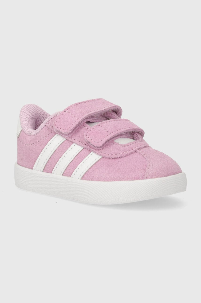 adidas sneakers de piele întoarsă pentru copii VL COURT 3.0 CF I culoarea roz