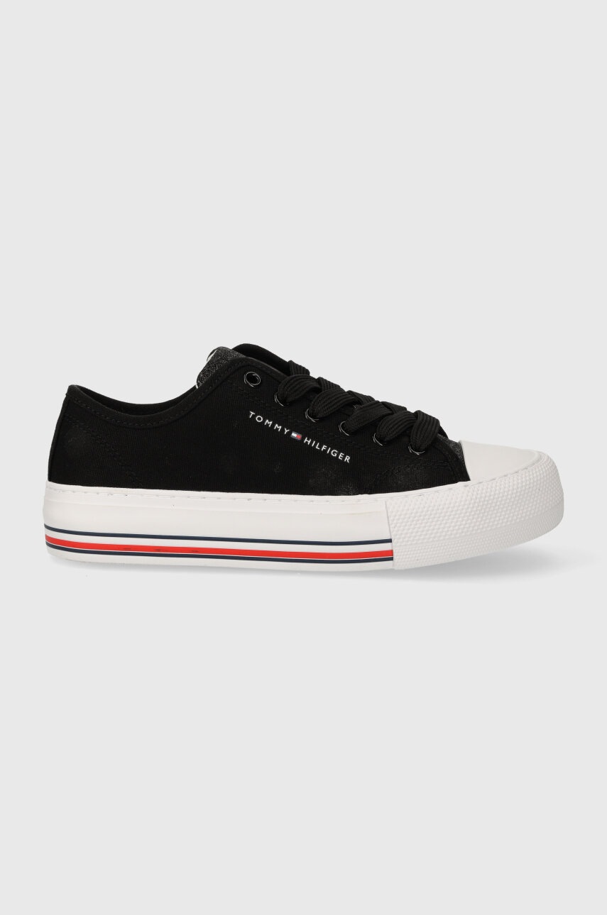 

Детски ниски кецове Tommy Hilfiger в черно, Черен