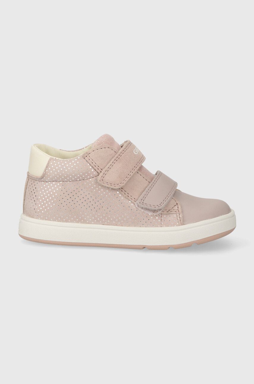 Levně Dětské semišové sneakers boty Geox BIGLIA růžová barva