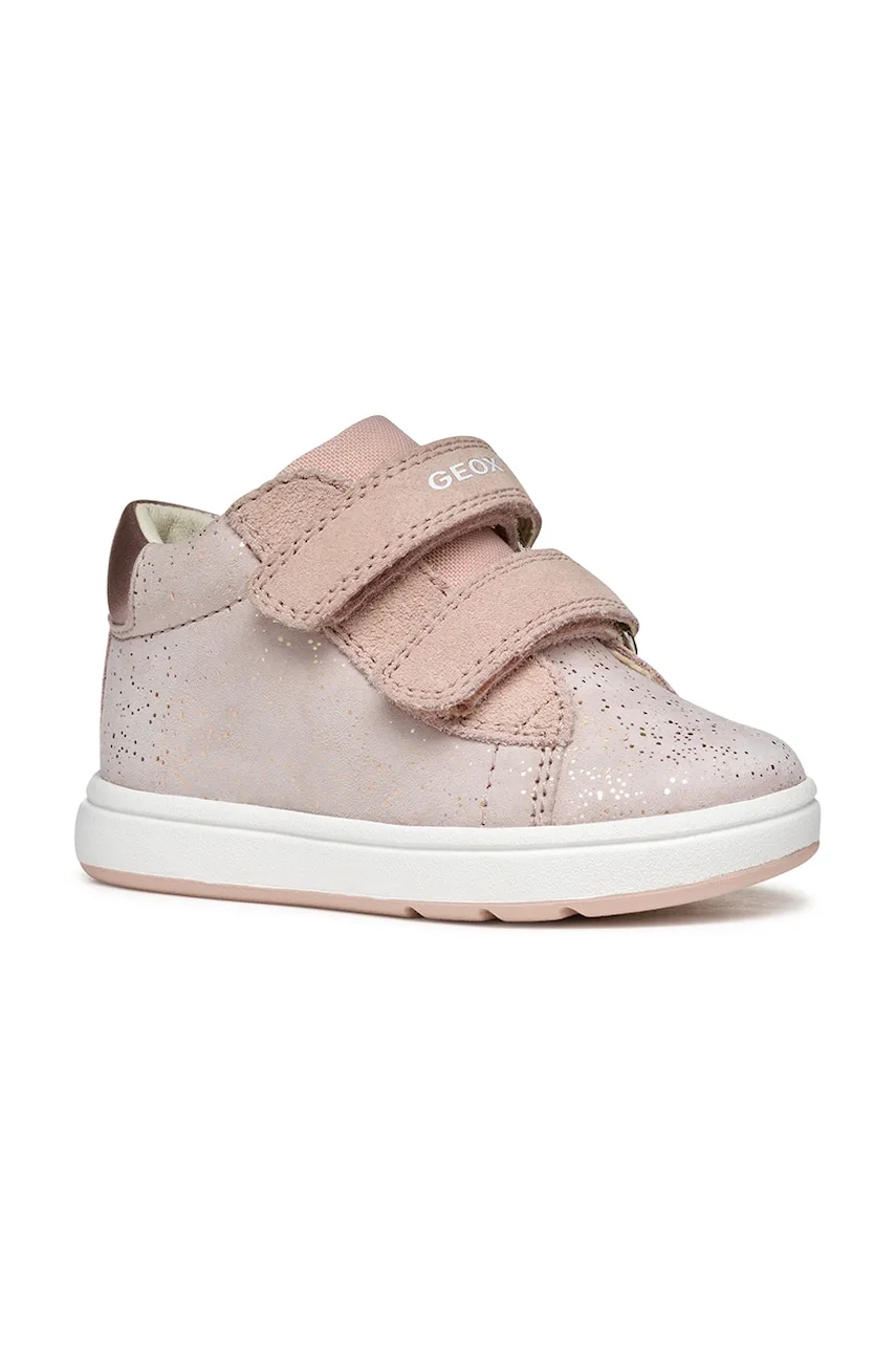 Geox sneakers de piele întoarsă pentru copii BIGLIA culoarea roz Geox sneakers de piele întoarsă pentru copii BIGLIA culoarea roz