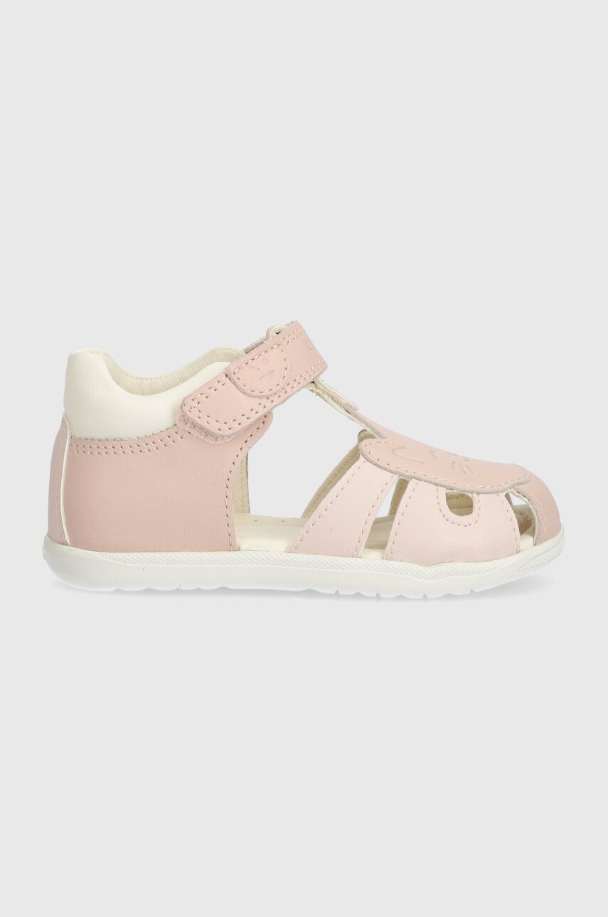 Geox sandale din piele pentru copii SANDAL MACCHIA culoarea roz