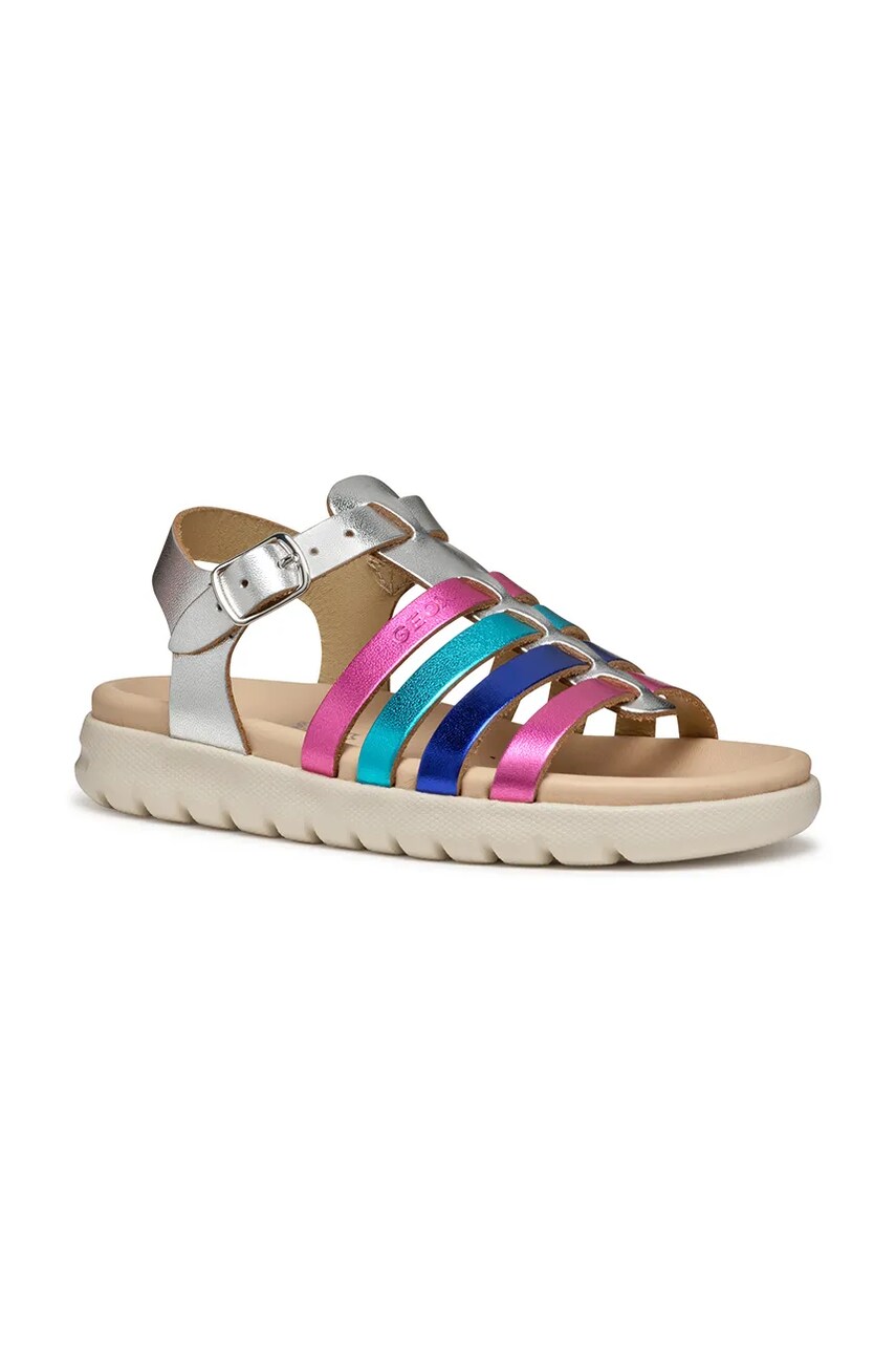 Geox sandale din piele pentru copii SANDAL SOLEIMA culoarea verde