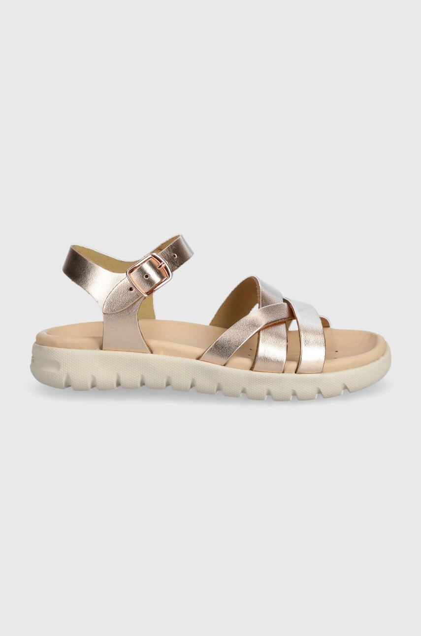 Детские кожаные сандалии Geox SANDAL SOLEIMA цвет золотой