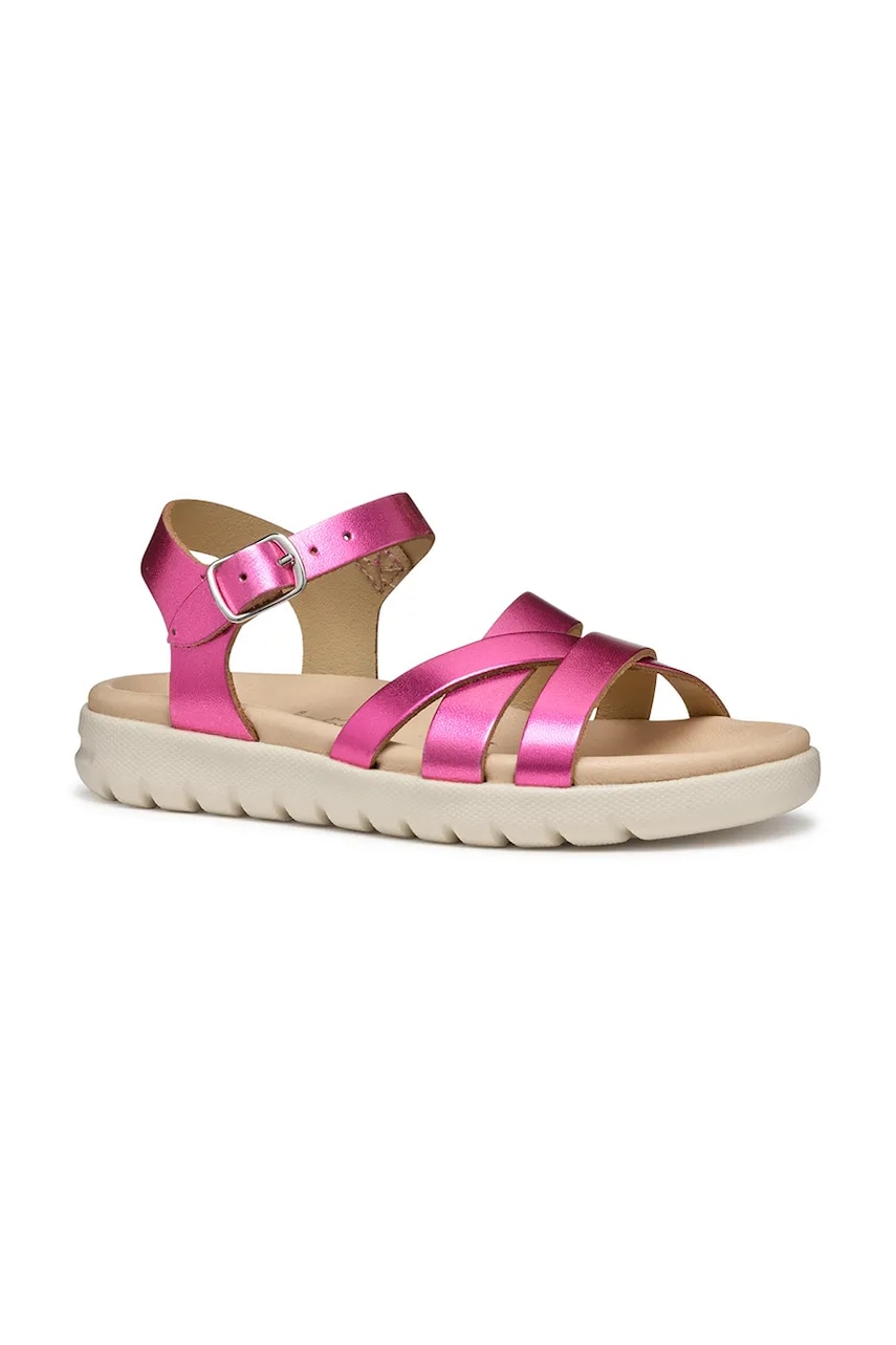 Geox sandale din piele pentru copii SANDAL SOLEIMA culoarea auriu, J45GSA.000CF Geox sandale din piele pentru copii SANDAL SOLEIMA culoarea auriu, J45GSA.000CF