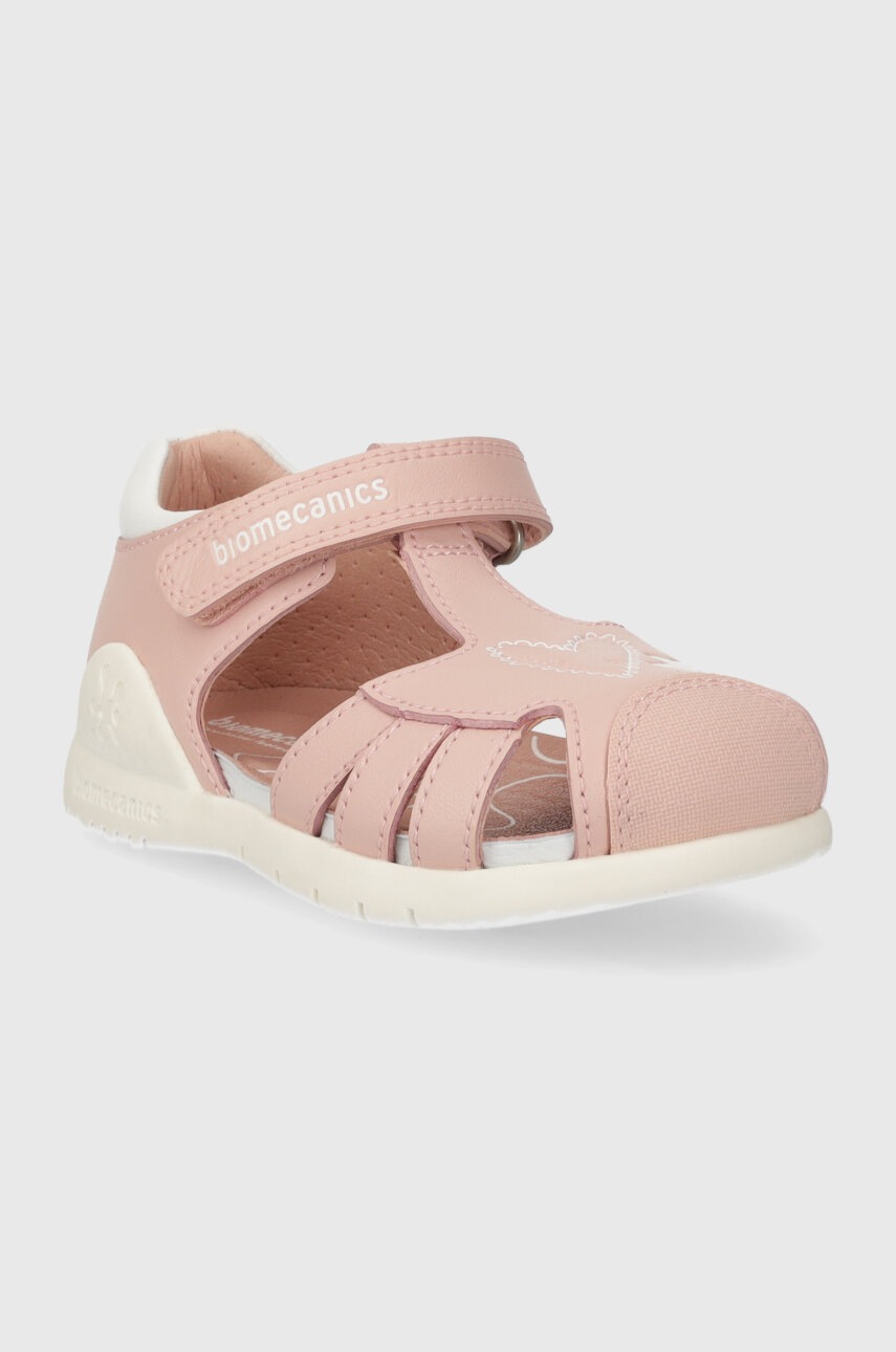Детские кожаные сандалии Biomecanics цвет розовый