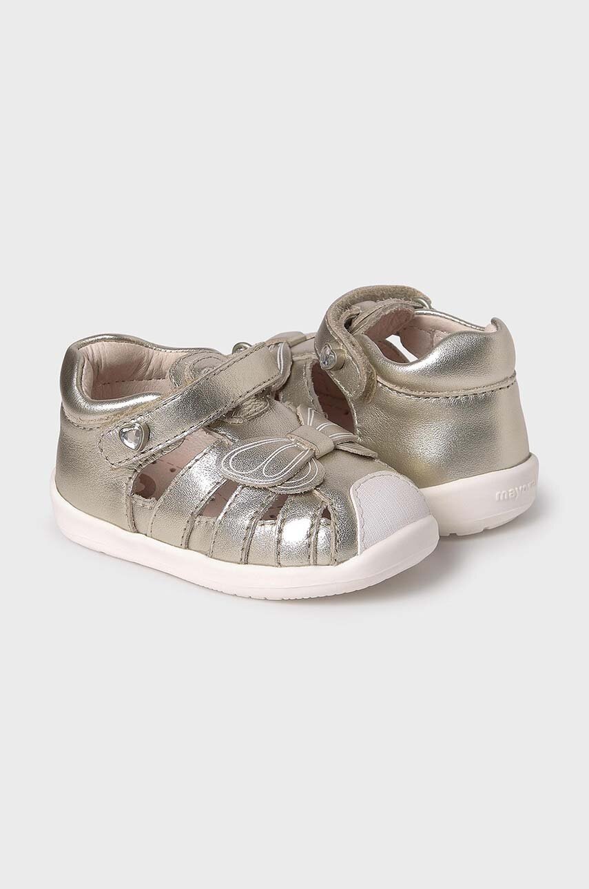Детские кожаные сандалии Mayoral цвет золотой Детские кожаные сандалии Mayoral цвет золотой