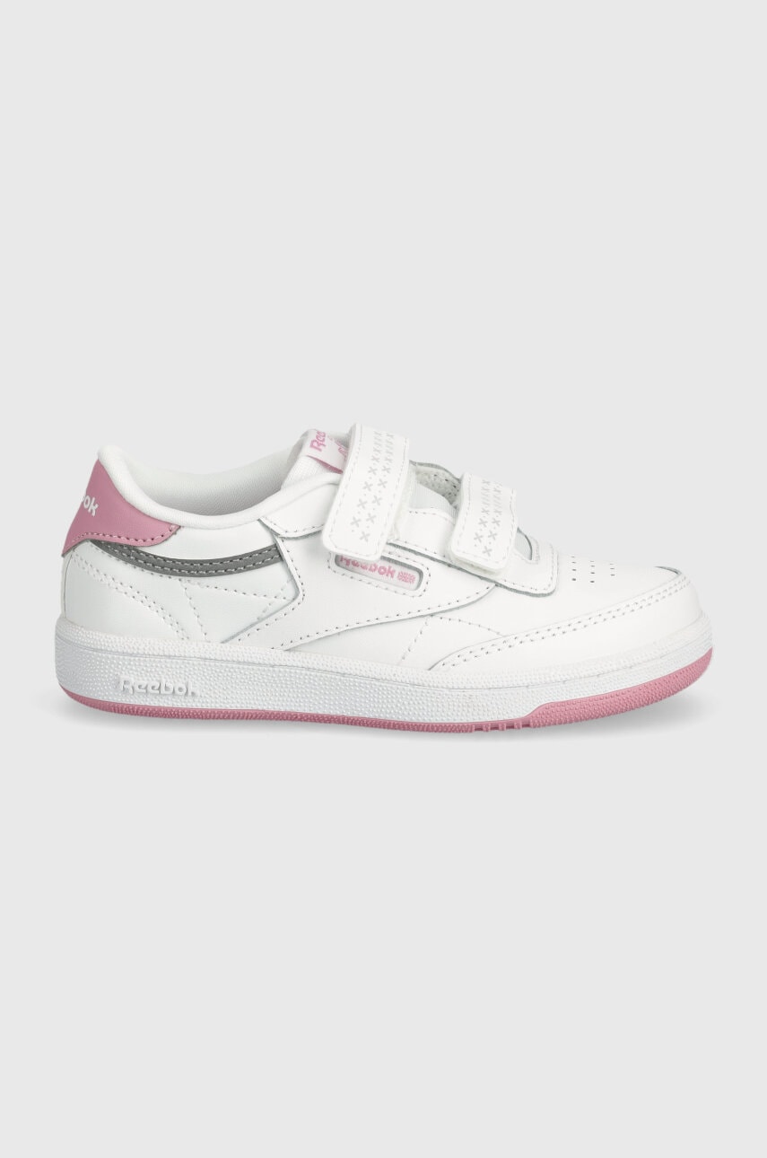 Дитячі шкіряні кросівки Reebok Classic Club C колір білий 100075110 Дитячі шкіряні кросівки Reebok Classic Club C колір білий 100075110