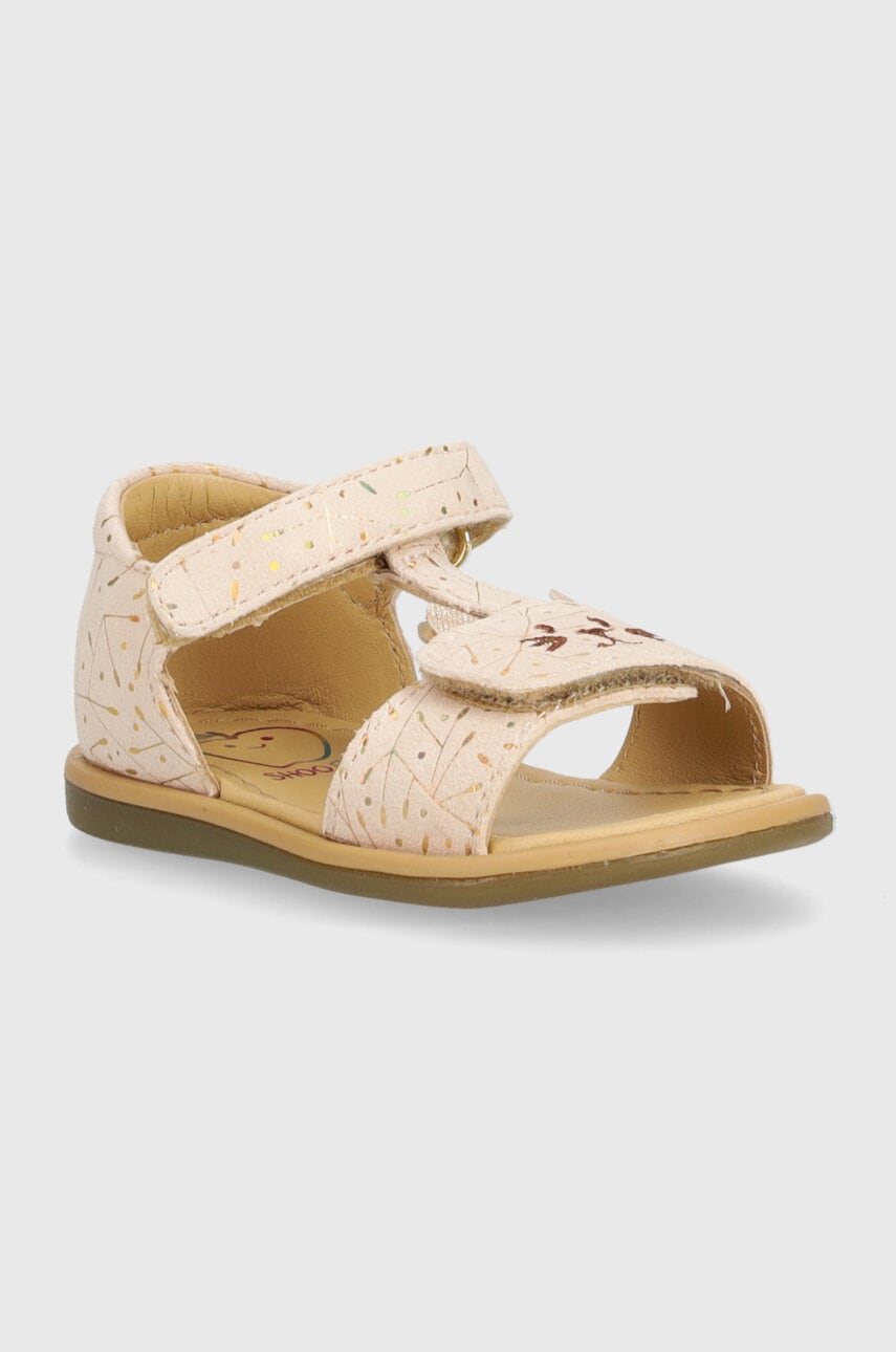 Shoo Pom sandale din piele intoarsa pentru copii TITY MIAOU culoarea bej