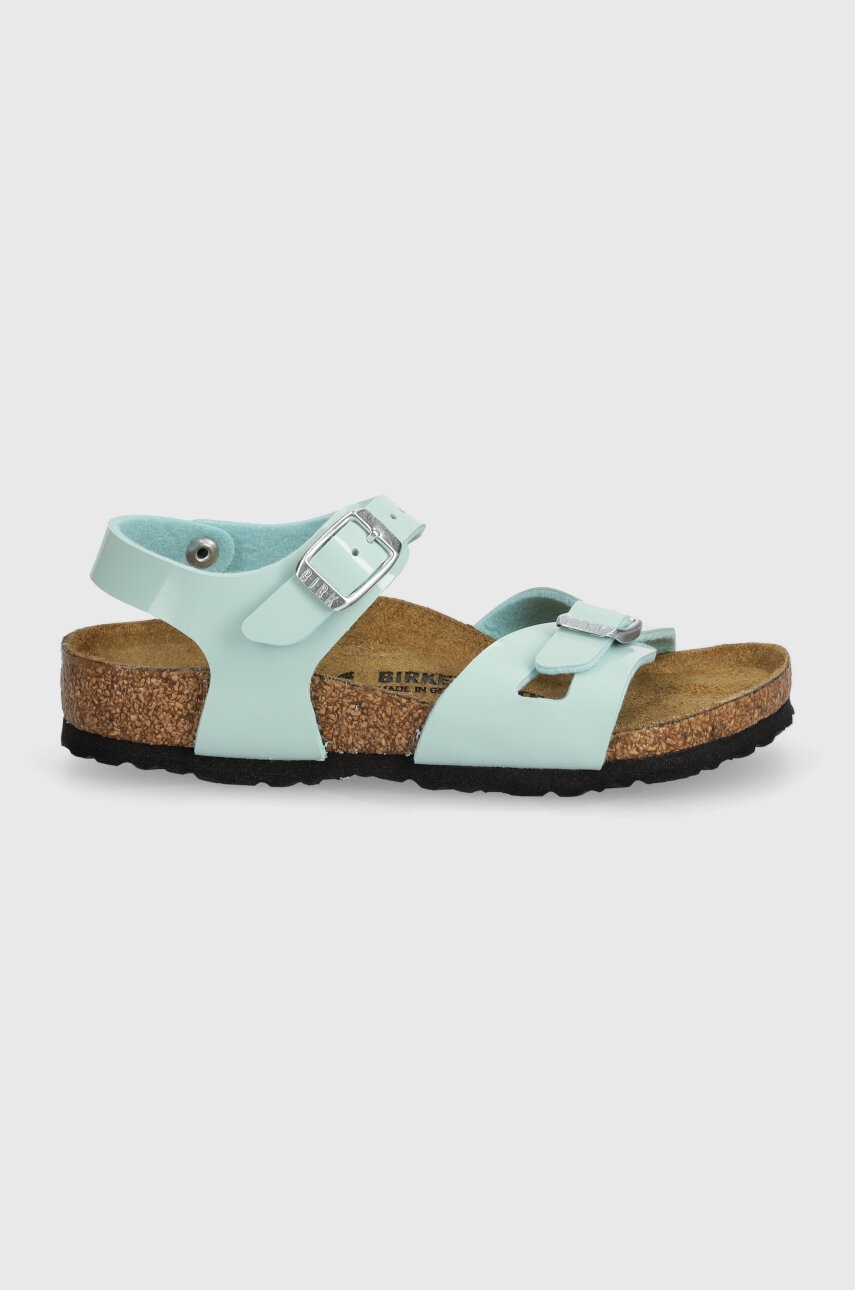 Детские сандалии Birkenstock Rio Kids BF Patent цвет бирюзовый