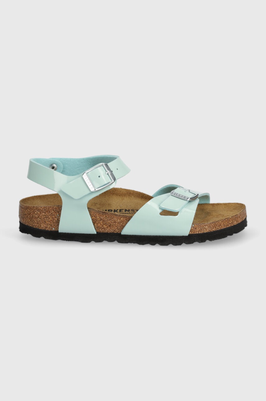 Детские сандалии Birkenstock Rio Kids BF Patent цвет бирюзовый