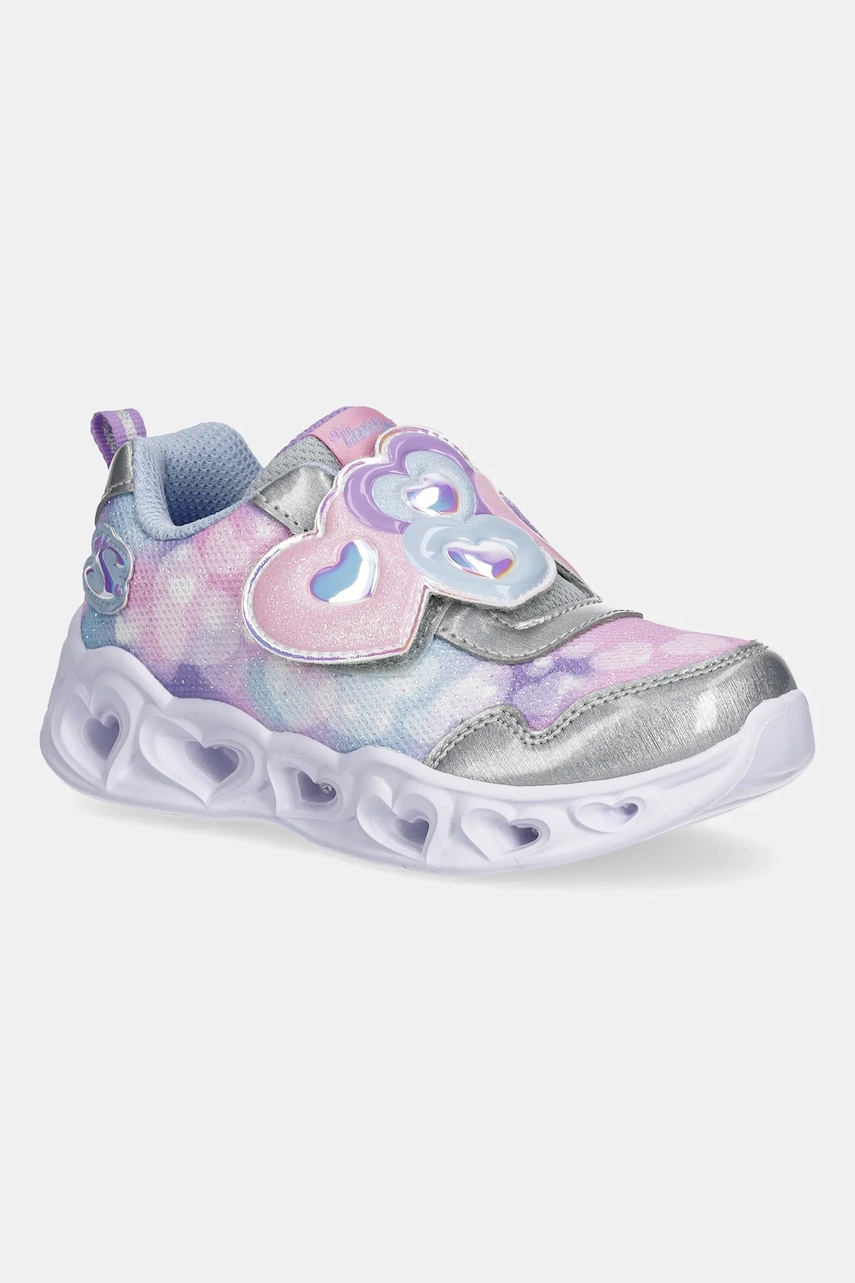 Levně Dětské tenisky Skechers HEART LIGHTS LOVIN REFLECTION fialová barva, 302693N