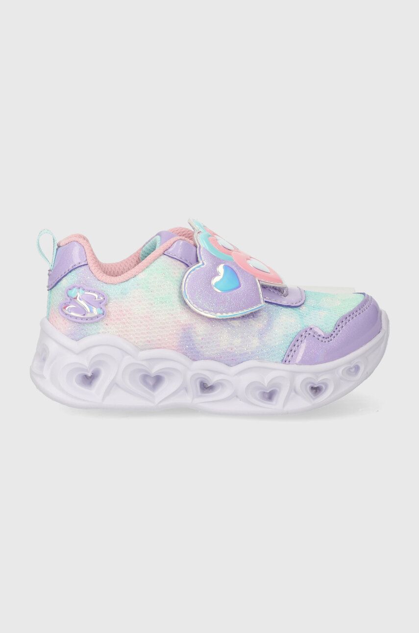 Skechers sneakers pentru copii HEART LIGHTS LOVIN REFLECTION culoarea violet