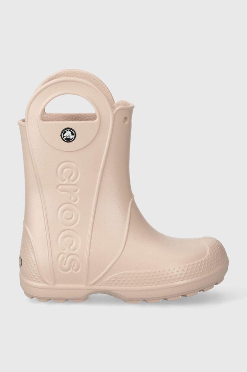 Резиновые сапоги Crocs HANDLE RAIN BOOT цвет розовый Резиновые сапоги Crocs HANDLE RAIN BOOT цвет розовый