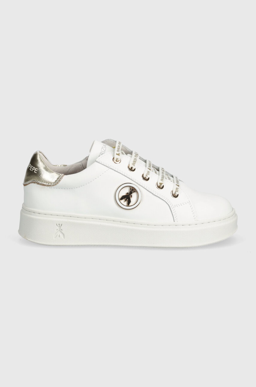 Детские кожаные кроссовки Patrizia Pepe цвет белый