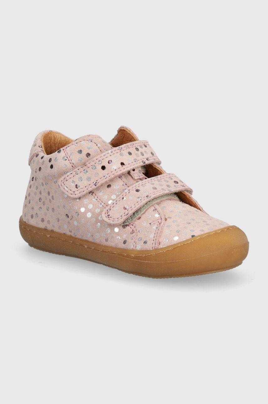 Froddo pantofi din piele intoarsa pentru copii culoarea roz