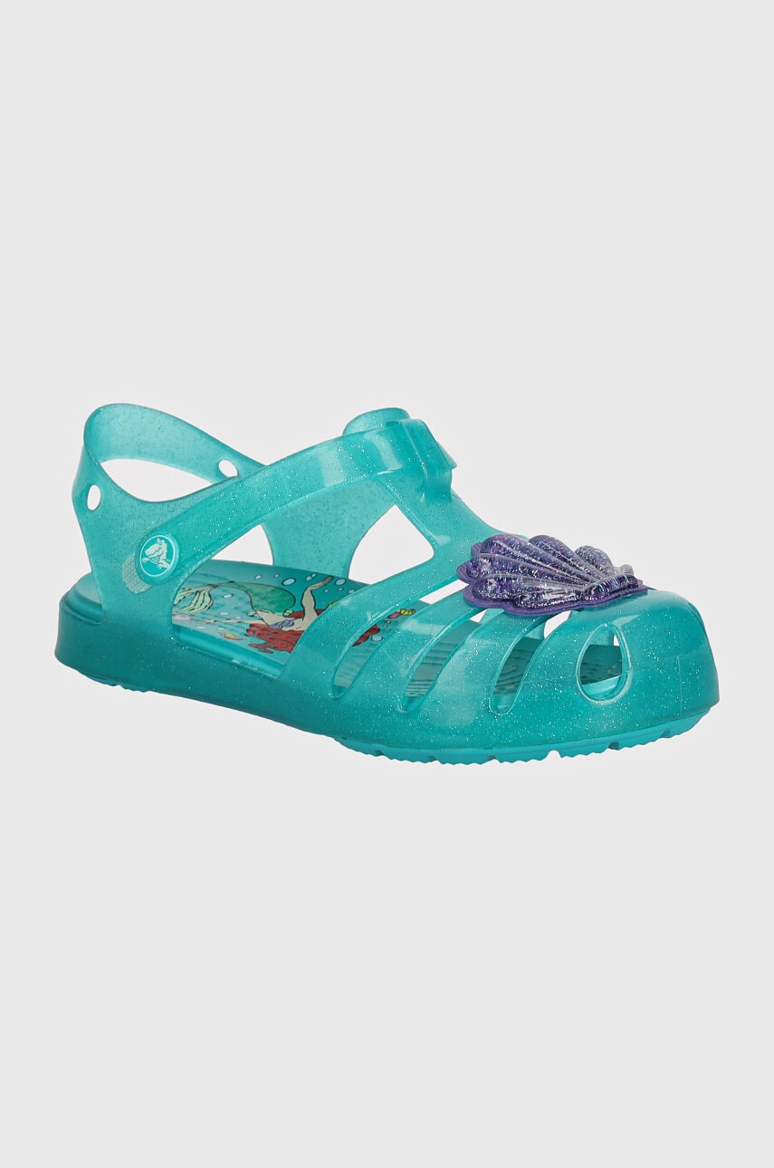 Crocs sandale copii Princess Ariel Isabella culoarea turcoaz, 209902 Crocs sandale copii Princess Ariel Isabella culoarea turcoaz, 209902