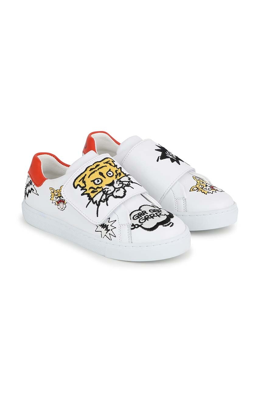 Kenzo Kids teniși din piele copii culoarea alb Kenzo Kids teniși din piele copii culoarea alb