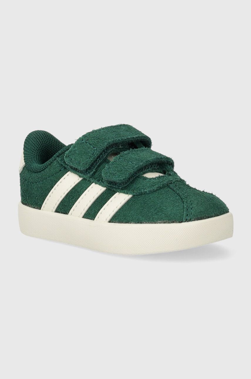 adidas sneakers de piele întoarsă pentru copii VL COURT 3.0 CF I culoarea verde