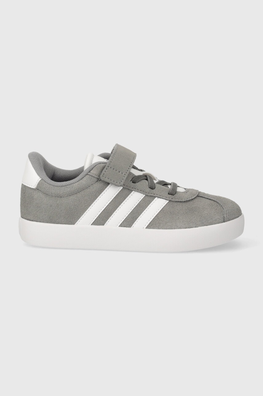 Дитячі замшеві кросівки adidas VL COURT 3.0 EL C колір сірий