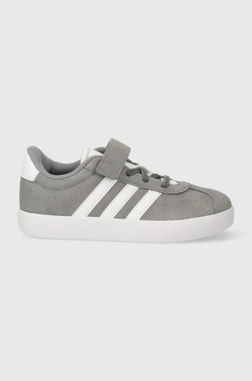 Детские замшевые кроссовки adidas VL COURT 3.0 EL C цвет серый Детские замшевые кроссовки adidas VL COURT 3.0 EL C цвет серый