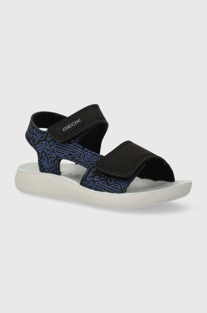 Geox sandale din piele pentru copii SANDAL LIGHTFLOPPY culoarea negru
