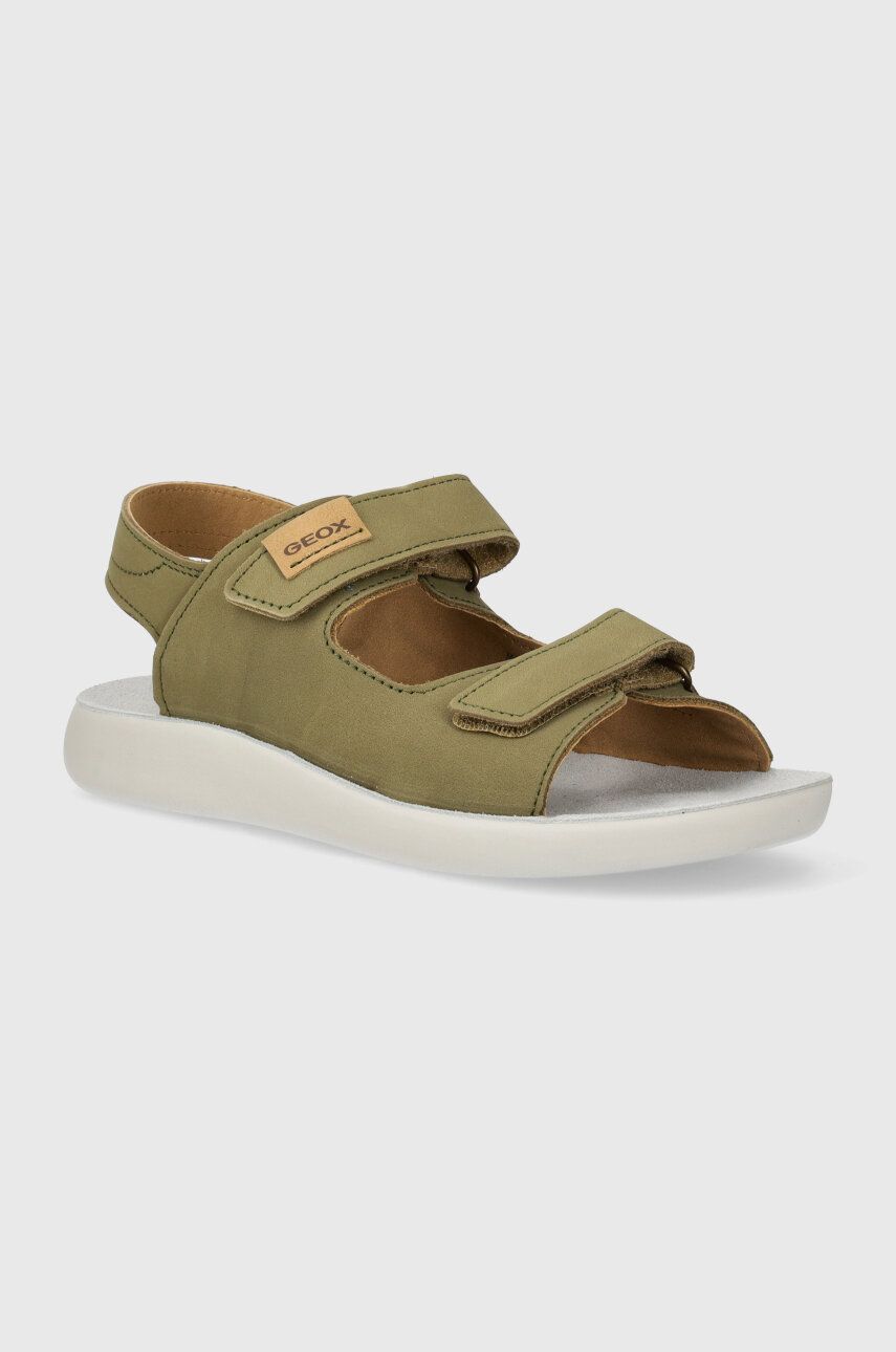 Geox sandale din năbuc pentru copii SANDAL LIGHTFLOPPY culoarea verde