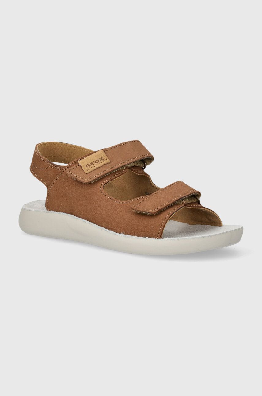 Geox sandale din năbuc pentru copii SANDAL LIGHTFLOPPY culoarea maro