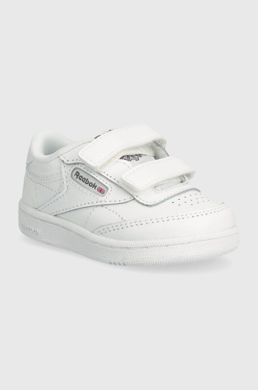 Детские кожаные кроссовки Reebok Classic Club C цвет белый 100075007 Детские кожаные кроссовки Reebok Classic Club C цвет белый 100075007