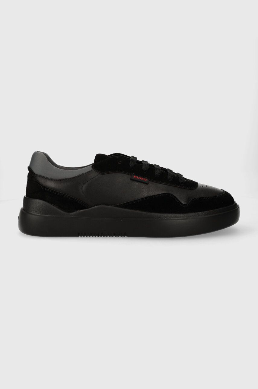 Levně Kožené sneakers boty HUGO Blake černá barva, 50510214