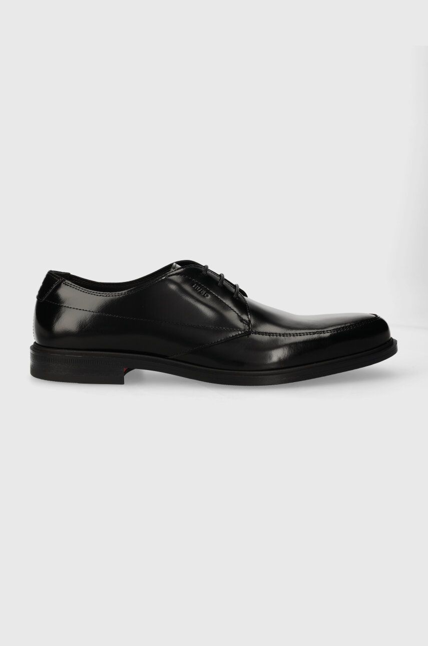 HUGO pantofi de piele Kerr barbati, culoarea negru, 50512716 50512716