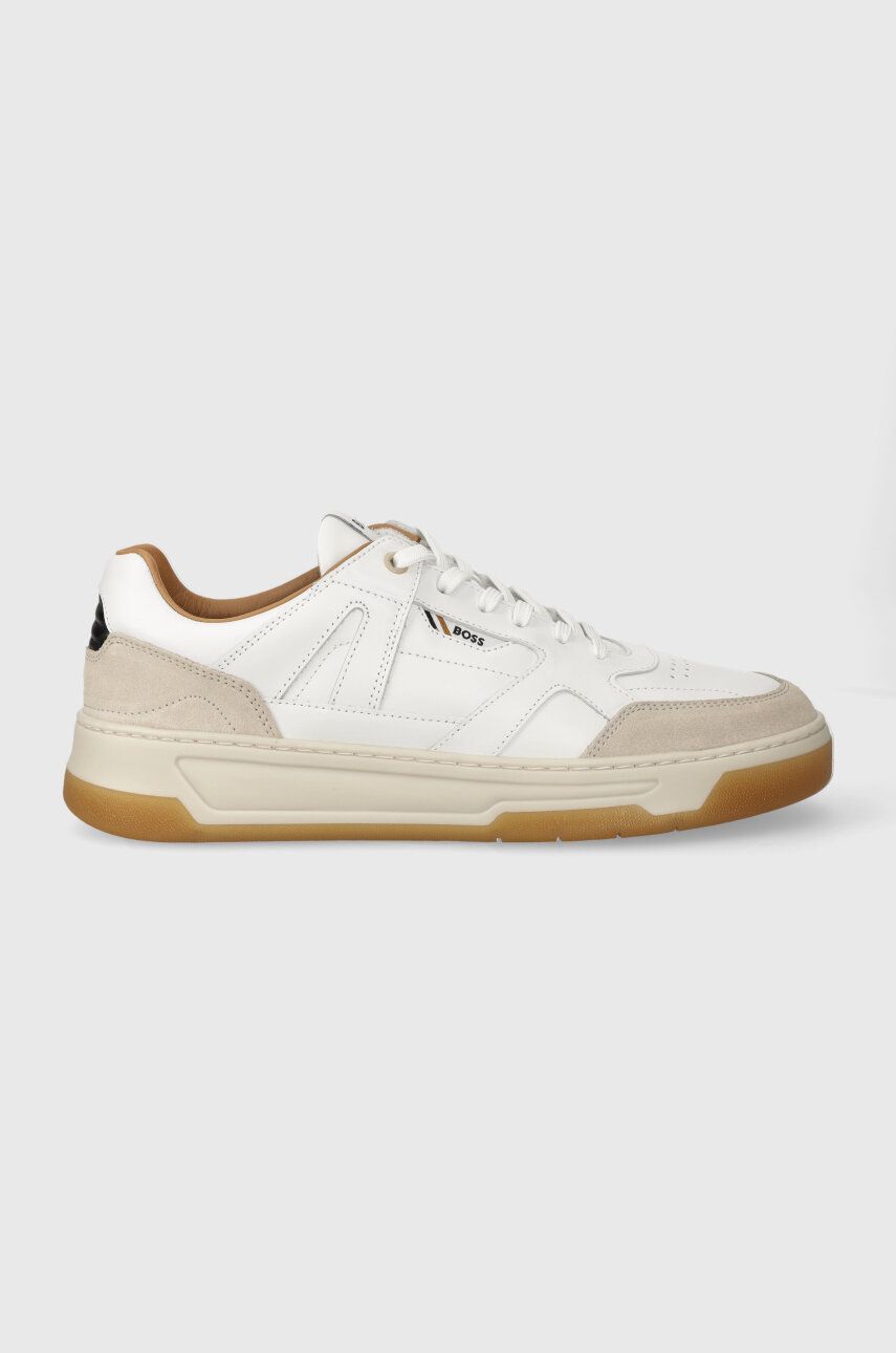 Kožené sneakers boty BOSS Baltimore bílá barva, 50512375