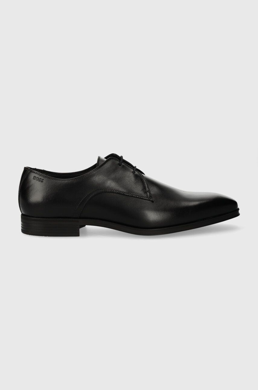 BOSS pantofi de piele Theon barbati, culoarea negru, 50512173