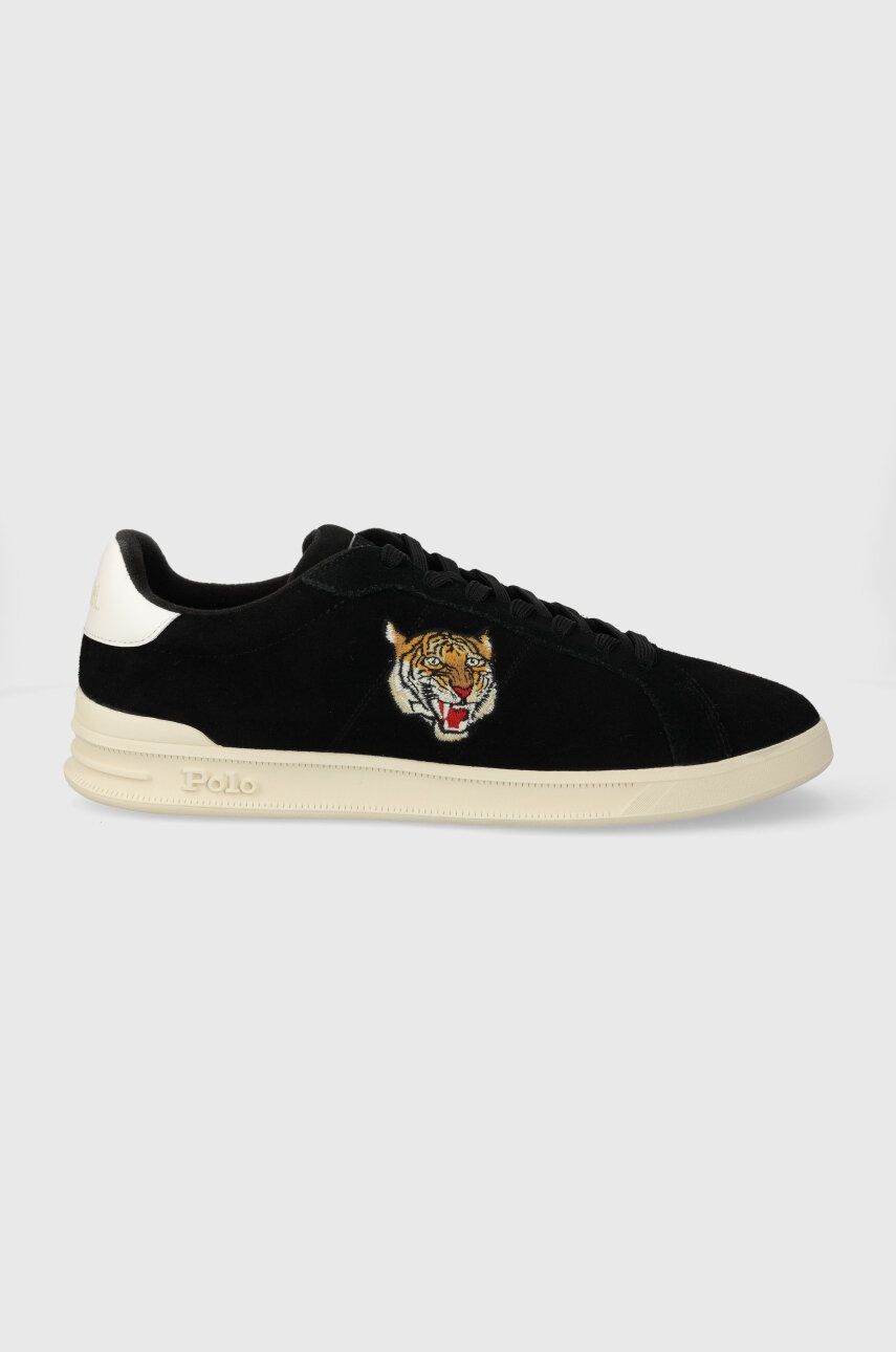 

Велурени маратонки Polo Ralph Lauren Hrt Crt II в черно 809937846002, Черен