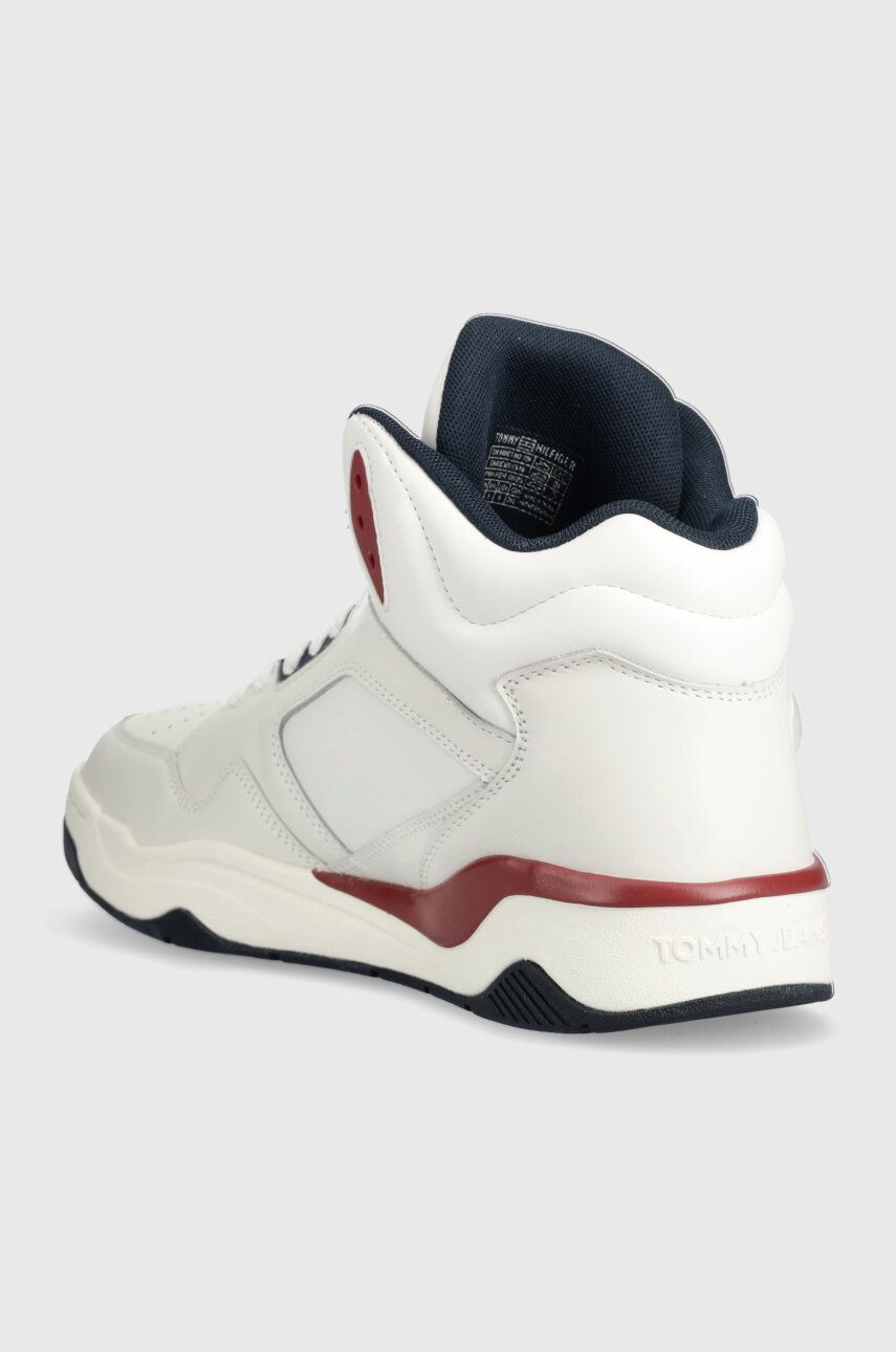 Tommy Jeans Sneakers TJM BASKET MID TOP Culoarea Alb, EM0EM01318