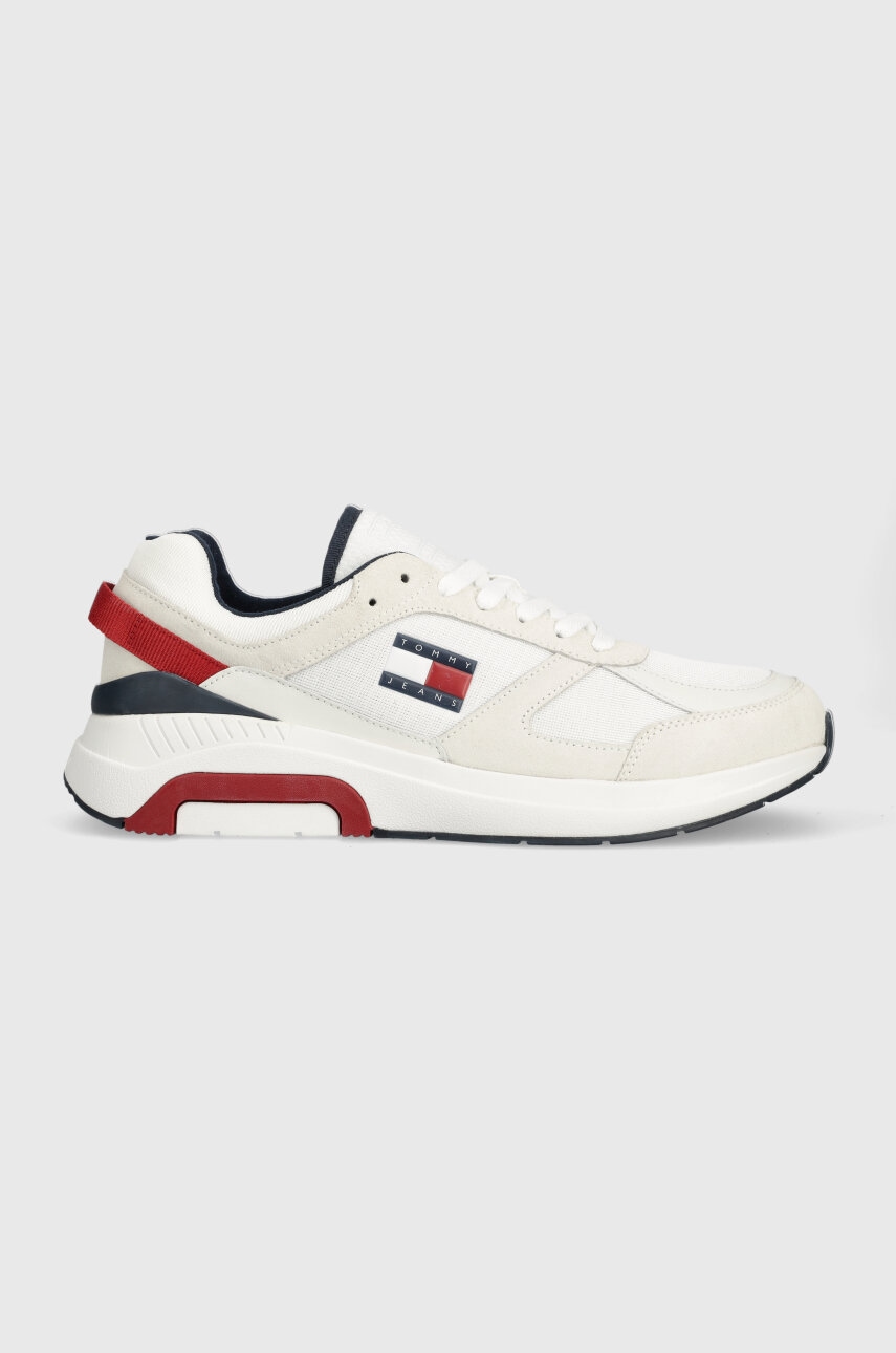 Tommy Jeans sneakers TJM RUNNER COMBINED culoarea alb, EM0EM01319