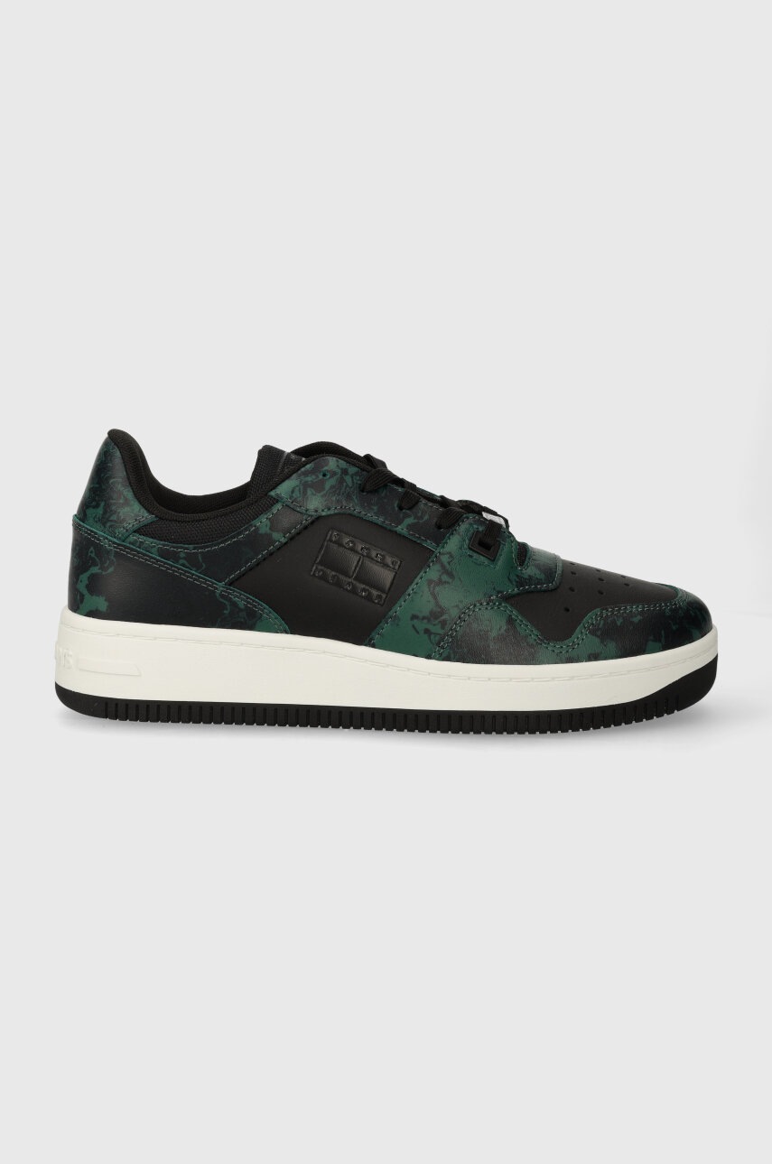 Tommy Jeans sneakers TJM RETRO BASKET PRINT culoarea verde, EM0EM01348