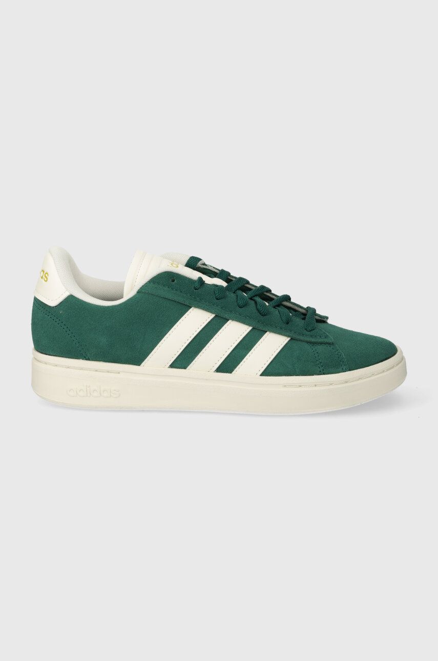 adidas sneakers din piele intoarsă GRAND COURT culoarea verde IE1451